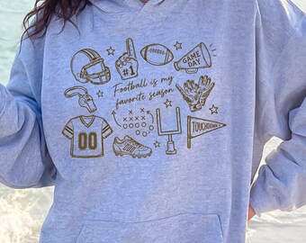 Football Is My Favorite Season Hoodie, Football Mom Sweater, Football Lover Sweatshirt, Football Mom Gifts, Sports Mom Hoodie, Game Day