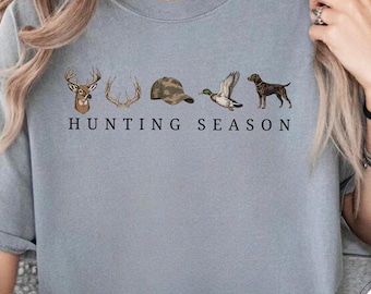 Comfort Colors® Hunting Season Shirt, Gift for Hunters and Outdoors Lovers, Hunting Vibes Tshirt, Deer Hunting Shirt,  Hunter Life Tees