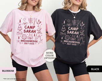 Camisetas personalizadas Comfort Colors® para acampar, camisetas de despedida de soltera para acampada de aventura, regalo inspirado en la naturaleza, camisetas a juego de verano, camiseta de cumpleaños para acampar