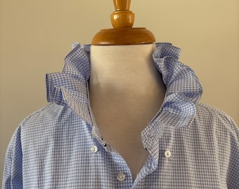 Rockport | Ruffle Collar Button Down Shirt | Preppy Statement Blouse | Reimagined Classic Shirt