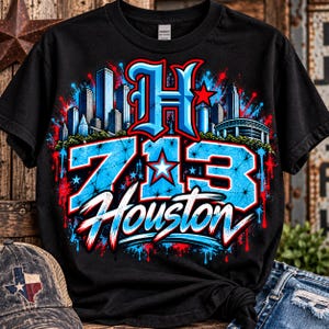 H-Town Texans Shirt Png , Houston skyline, Transparent Background, 713