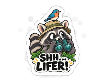 Pssst... LEBENSMITTEL! Waschbär-Vogelbeobachtungsaufkleber