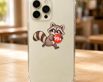99+ Benachrichtigungs-Waschbär-Aufkleber