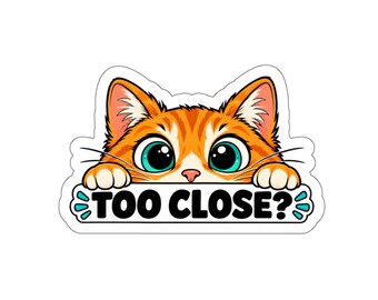 Neugierige orange Katze schaut zu nah? Aufkleber | Ausgestanzter Aufkleber