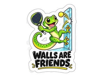 WÄNDE SIND FREUNDE Padel Gecko Aufkleber