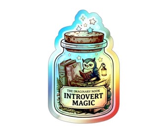 Introvert Magic jar sticker | Holographic die-cut sticker