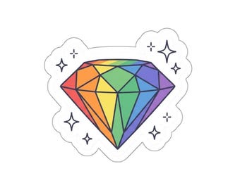 Regenbogen Edelstein Diamant Aufkleber | Die Cut Aufkleber, Prisma Crystal Aufkleber