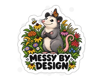 MESSY BY DESIGN Opossum-Gartenaufkleber