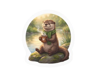 Otter-Kaffee-Aufkleber