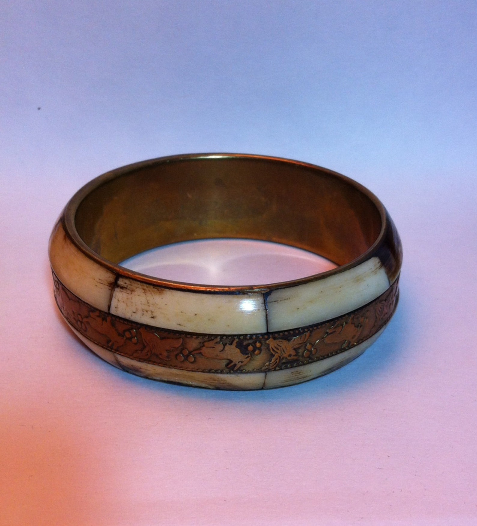 Bone And Brass Bangle Bracelet Made In India Etsy