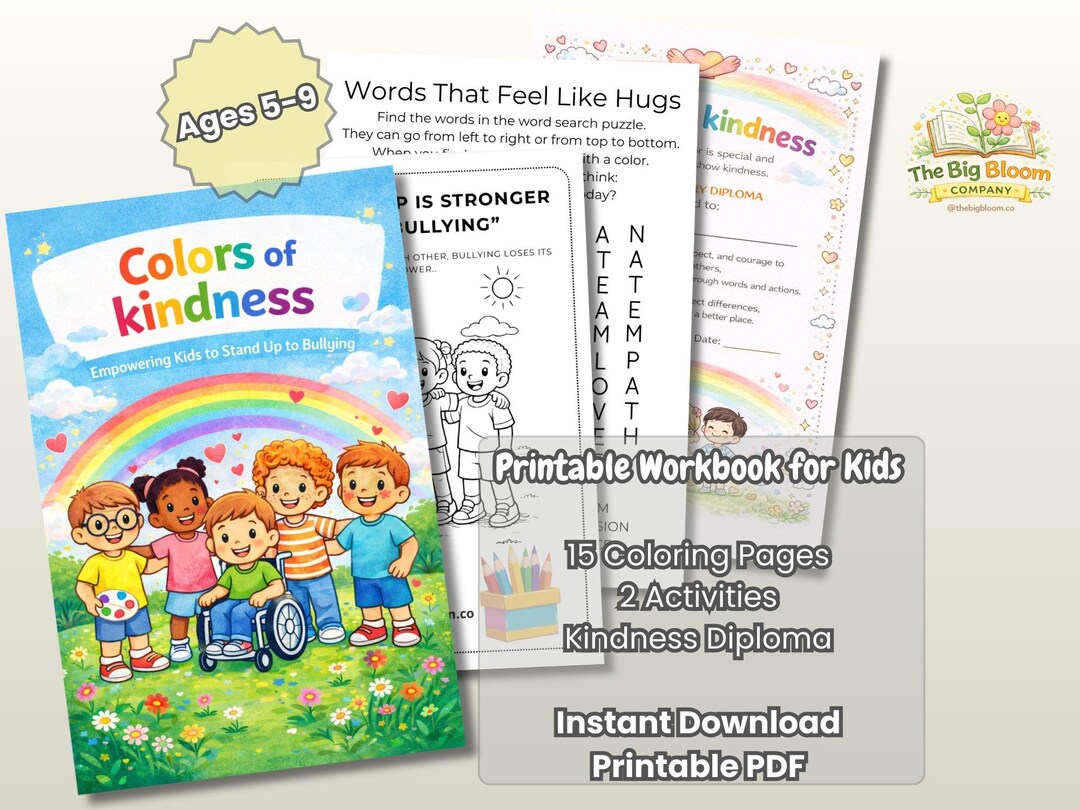 Kindness Coloring Pages Workbook | Anti Bullying SEL Activities for ...