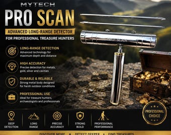 MYTECH PRO SCAN långdistansdetektor | Professionellt skattjaktsverktyg | Metall- och guldsökare | Utrustning för utomhusprospektering