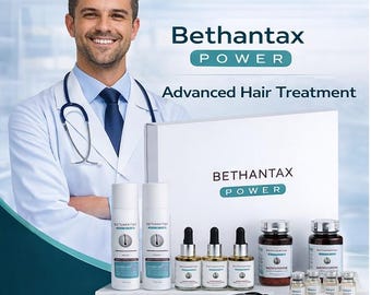 Bethantax Power 6 månaders hårvårdsset – komplett hårbottenrutinskit, schampo, serum, vitamin- och oljeset, premium groomingsystem