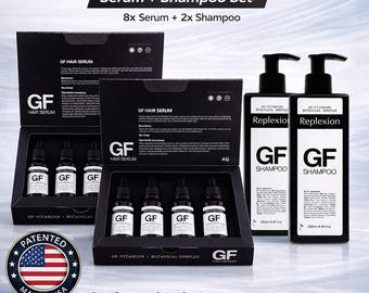 2x Replexion GF hårserumset 4x30ml med GF schampo 250ml 2-pack hårvårdspaket hårbottenrutinset