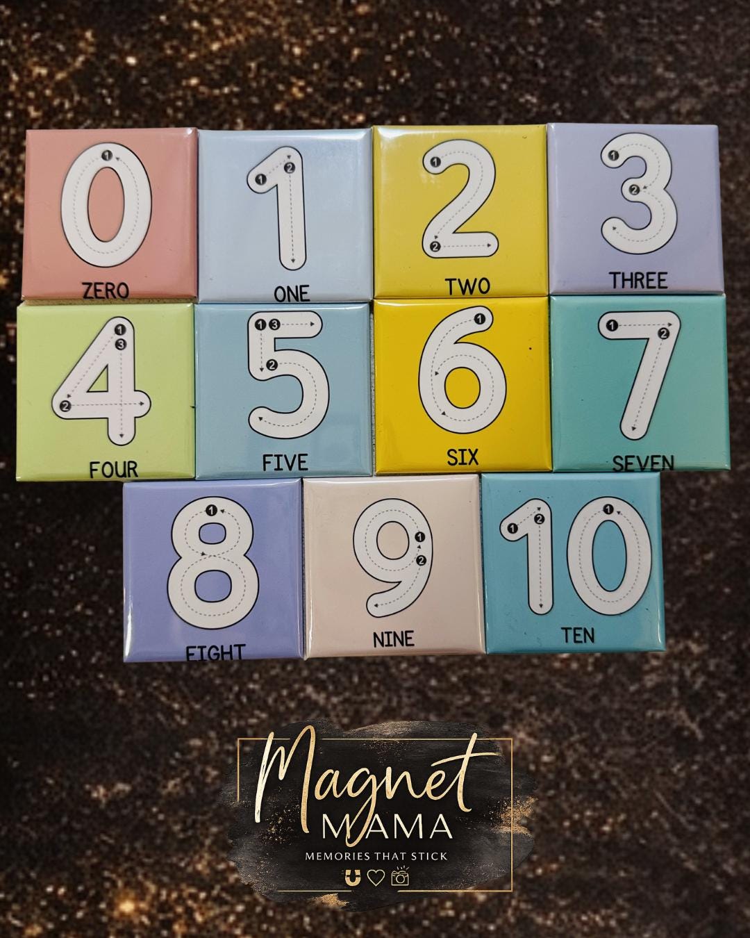 Number Line Magnets Montessori Number Tracing Magnets 0–10 | Toddler Number Learning ...