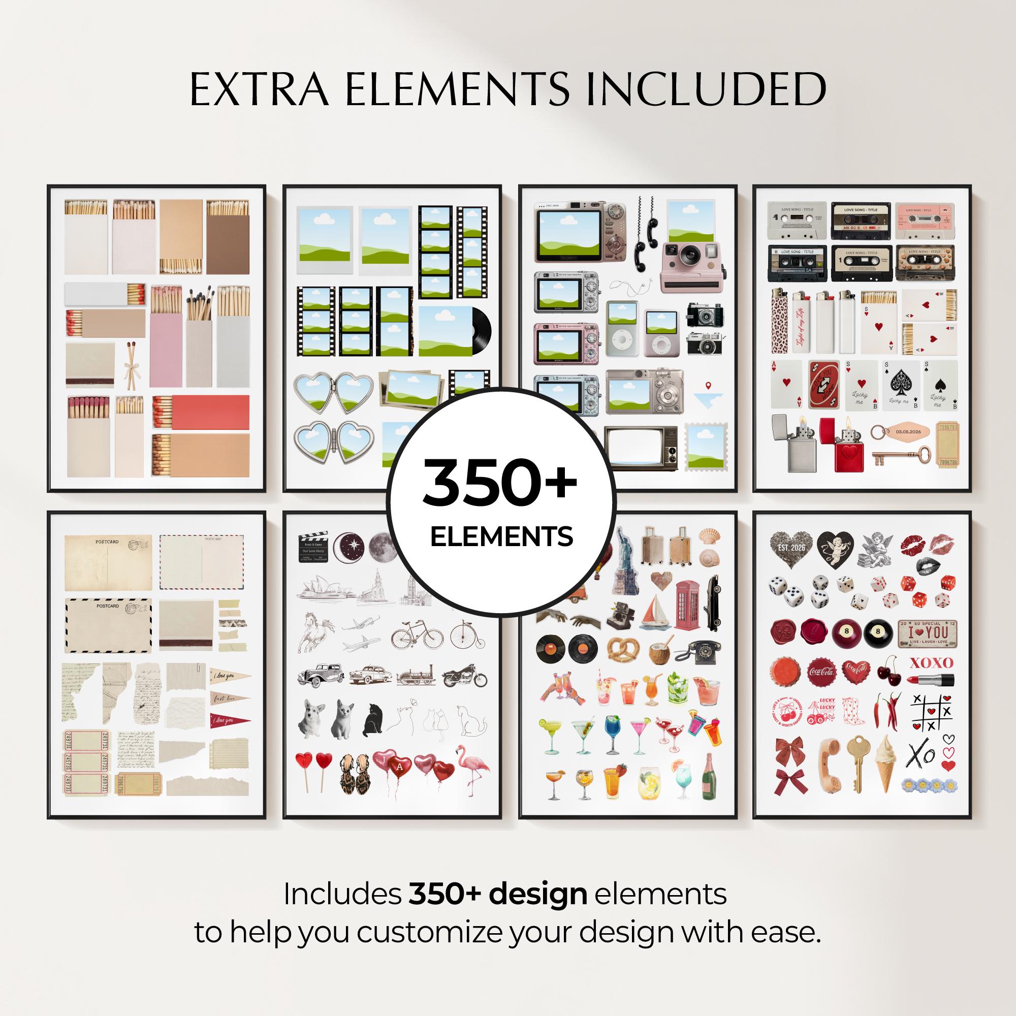 6 Editable Matchbook Poster Templates Bundle, Personalized Bestie