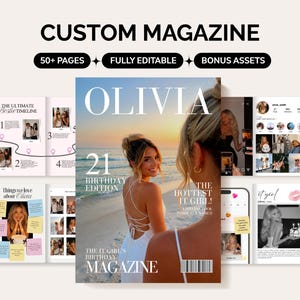 Birthday Magazine Template | Personalized Custom Birthday Gift For Bestie | Editable Canva Magazine | Best Friend or Sister Keepsake Gift