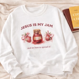 Moletom "Jesus Is My Jam" | Design de pote de geleia com temática cristã