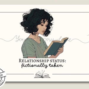 Fictionally Taken: Funny Greeting Card for Book Lovers, BookToc card, free card with purchase