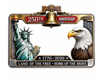 Patriotischer Nummernschildrahmen zum 250-jährigen Jubiläum, 1776 - 2026 Nummernschildrahmen, 250 Jahre Amerika-Nummernschildrahmen für Auto
