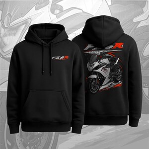 Motorcykelhuvtröja för Yamaha FZ6R 2009-2017 fans och förare 2010 Pearl White w