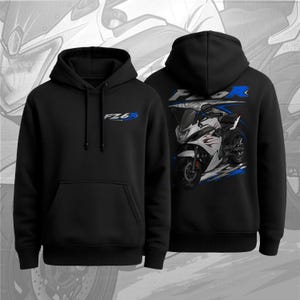 Motorcykelhuvtröja för Yamaha FZ6R 2009-2017 fans och förare 2009 Pearl White w