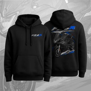 Motorcykelhuvtröja för Yamaha FZ6R 2009-2017 fans och förare 2014-2015 Black