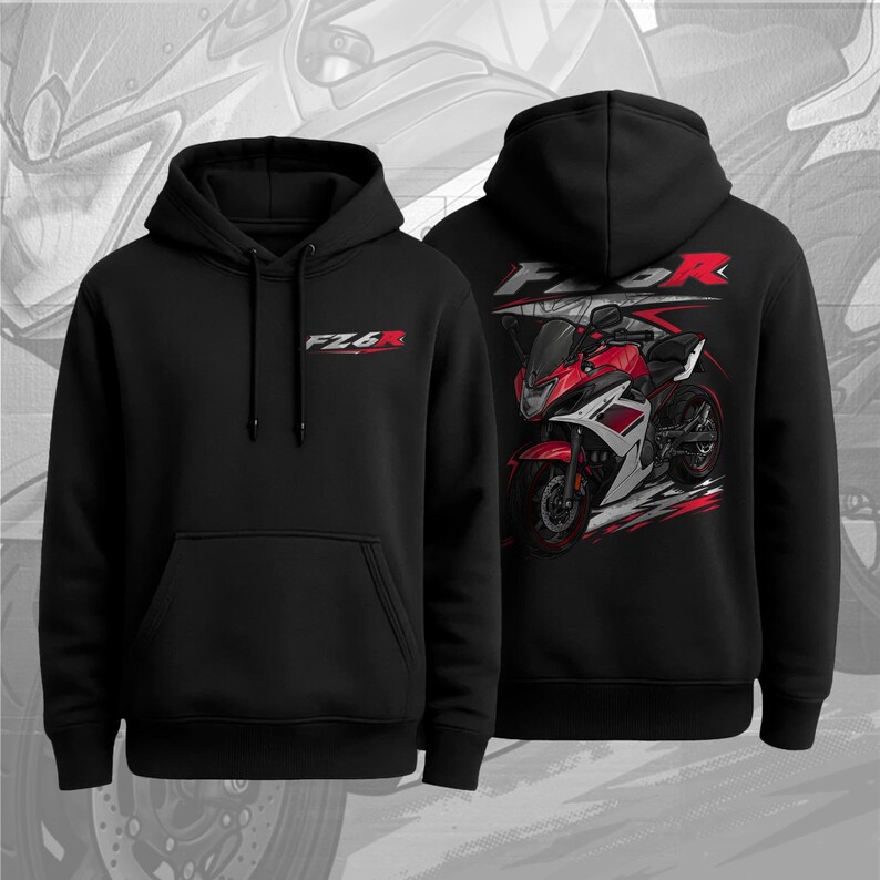Motorcykelhuvtröja för Yamaha FZ6R 2009-2017 fans och förare Vivid Red