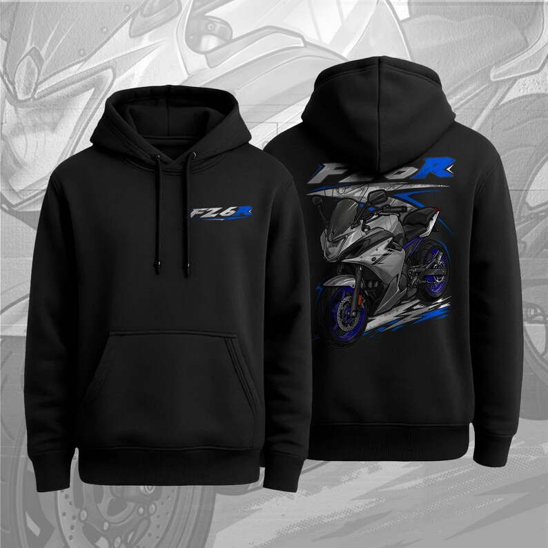 Motorcykelhuvtröja för Yamaha FZ6R 2009-2017 fans och förare Matte Silver
