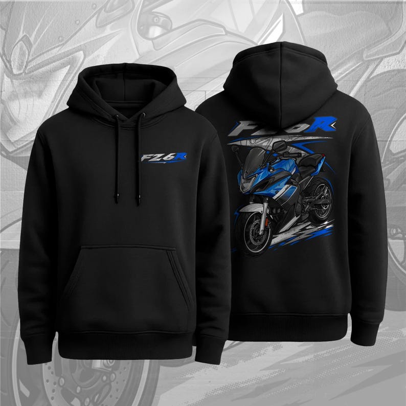 Motorcykelhuvtröja för Yamaha FZ6R 2009-2017 fans och förare Purplish Blue