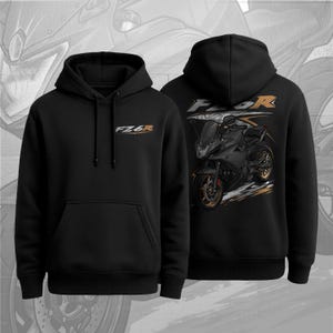 Motorcykelhuvtröja för Yamaha FZ6R 2009-2017 fans och förare 2010 Metallic Black