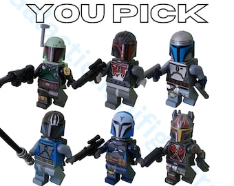 Boba Fett, Mandalorian Loyalist, Jango Fett, Pre Visla, Bo-Katan en Gar Saxon Star Wars Customs With Blasters