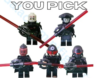 Star Wars Custom Grand Inquisitor, vijfde broer, derde zus, negende zus en tweede zus met lichtzwaarden