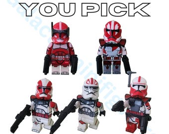 Commandant Fox, Commandant Gaunch, Captain Grey, Captain Fordo, Coruscant Guard Arc Trooper Star Wars Customs With Weapons
