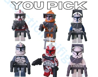 Phase One Clone Commanders Fox, Wolf, Rex, Keeli, Bomb Squad en Reg Commander Star Wars Customs met blaster