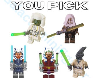 Star Wars Customs: Coleman Trebor, Jedi Temple Guard, Young Ashoka, Ashoka en Jedi Consular With Lightsabers