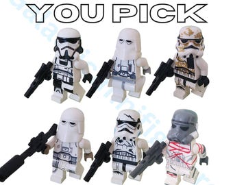 Patrol Trooper, Old Snow Trooper, Sand Trooper, Nieuwe Snow Trooper, Cracked Helmet Stormtrooper, Thrawn Trooper Star Wars Customs With Blaster