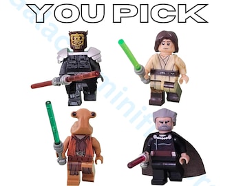 Savage Oppress, Young Qui-Gon Jinn, Ithorian Jedi Master, Count Dooku Star Wars Customs With Lightsabers