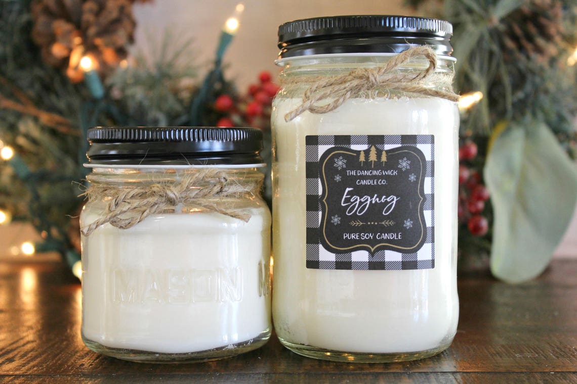 Egg Nog Pure Soy Christmas Candle//holiday Candle//christmas Etsy
