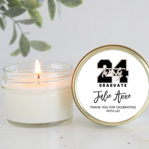 Personalized Class of 2024 Graduation Party Favors / Soy Candle Favors  / For Guests in Bulk / College Graduation / High School Graduation