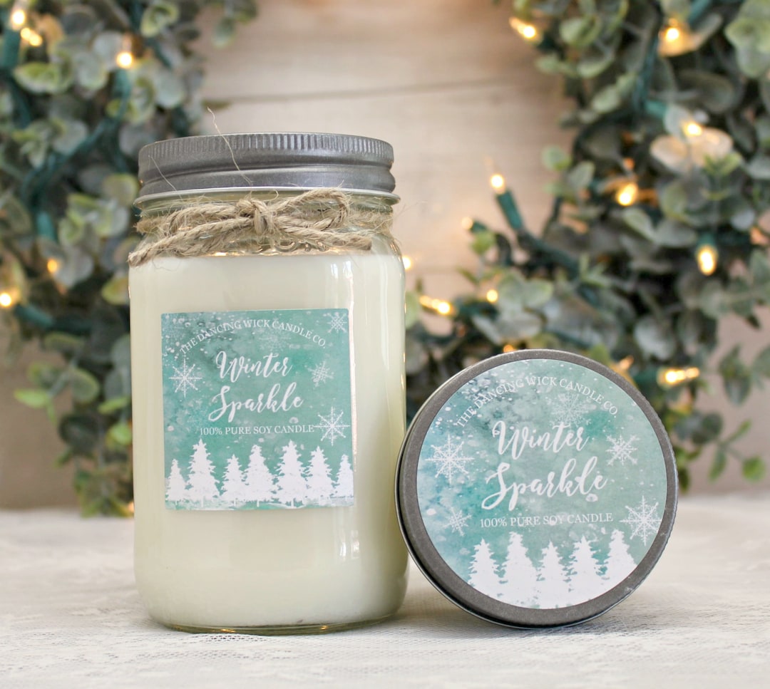 Winter Sparkle Pure Soy Candle 16 Oz Candle Oz Mason Jar