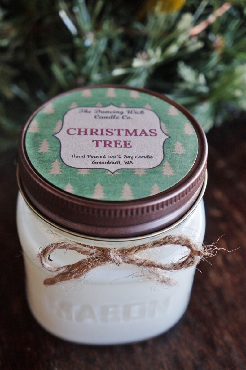 Christmas Tree Pure Soy Candle//Holiday Candle//Rustic Etsy