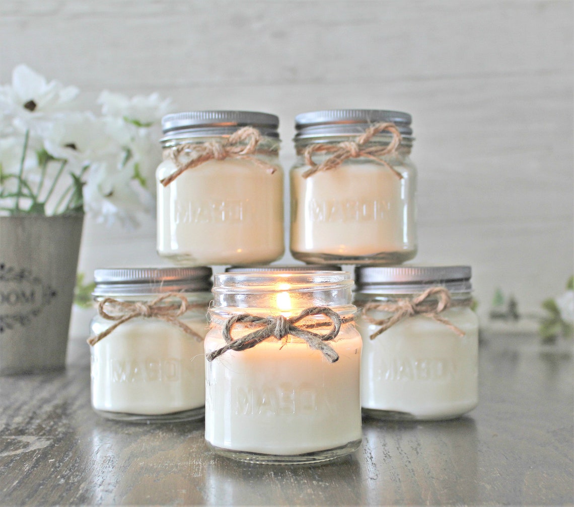 Set of 6 8 Oz Soy Mason Jar Candles / Soy Candles / Etsy