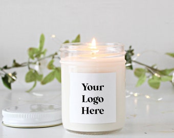 Corporate Logo Candles / 4 oz soy candle favor / Holiday Gifts / For Clients / Employees / Personalized / For Swag / Company Logo Gift