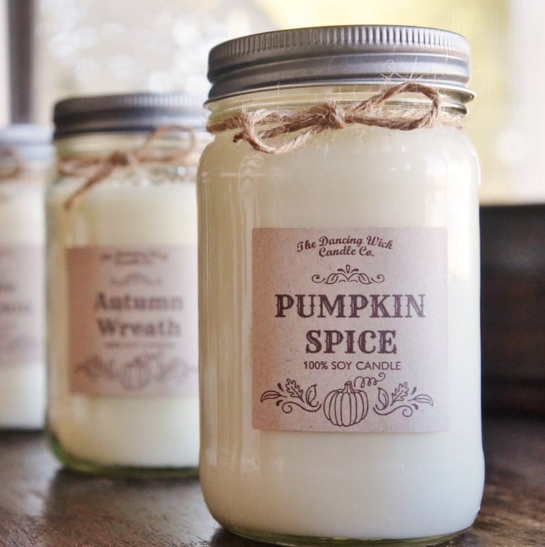 Fall Candle / Pure Soy / Autumn Candle / Fall Decor / Container Candle//Mason Jar Candle//16 oz. Candle/ 8 oz. Candle/Hand Poured/ Dye Free image 6