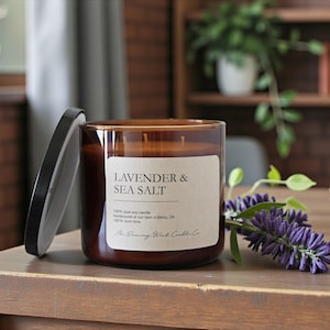 Soy 3 wick Candle / Strong Scented / Gift for Him / Hygge/ Hand Poured / Coffee Candle Book Candle / New Home Gift / Lavender Hostess Gift image 2
