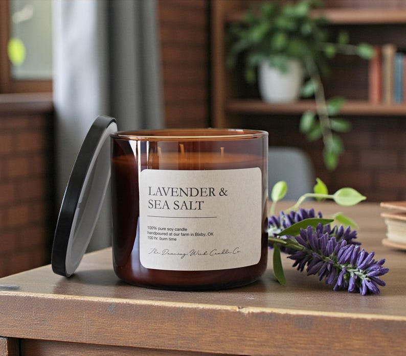 Soy 3 wick Candle / Strong Scented / Gift for Him / Hygge/ Hand Poured / Coffee Candle Book Candle / New Home Gift / Lavender Hostess Gift image 2