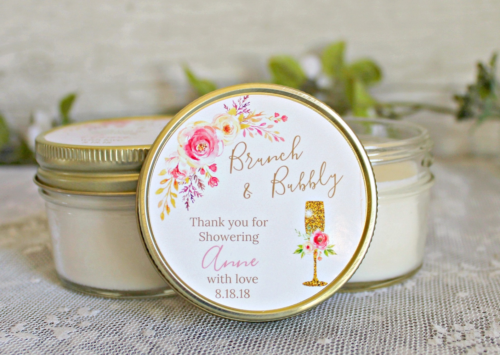 Brunch & Bubbly Bridal Shower Favors / Personalized 4 Oz Favor Etsy