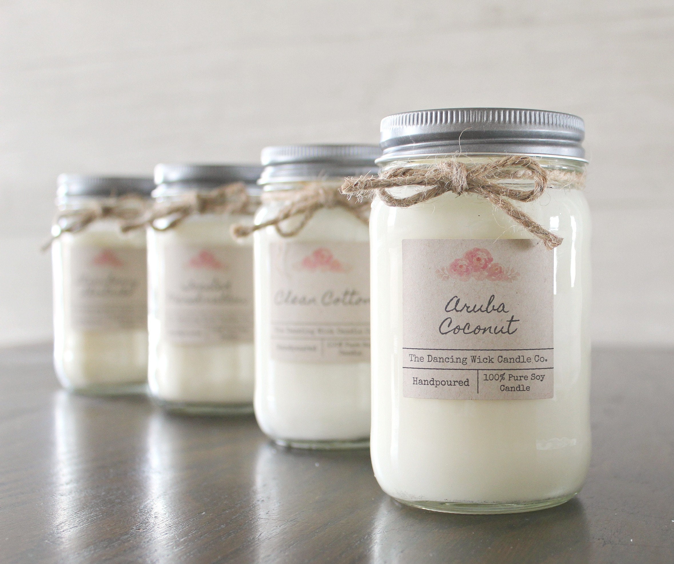 Soy Candle//half-pint// 8oz// 16 Oz Mason Jar Candle//choose Your Scent//  Container Candle //hand Poured 