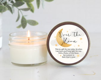Over the Moon Baby Shower Favors  / 4 oz Soy Candle Favor / Love you to the moon and back  /  Boy Baby Shower / Girl Baby Shower